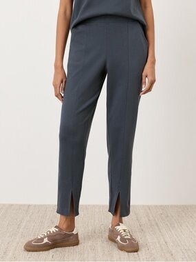 Pact Sz M The Airplane Travel Pull On Split Hem Grey Casual Relaxed Pants